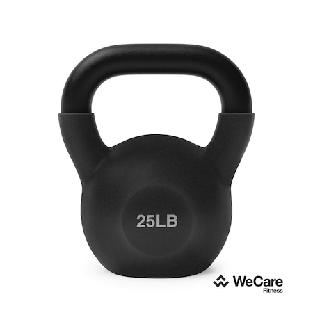 Wecare Fitness Kettlebell, 25 LB Cast Iron, For Home Workout, Black WF-KB-25-BLK